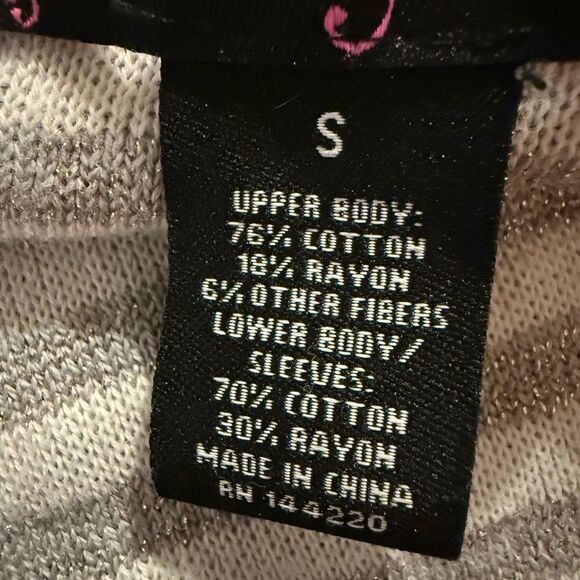 Peck & Peck size S Gray Cardigan Sweater with sparkle threading Lightweight Knit - Picture 8 of 8